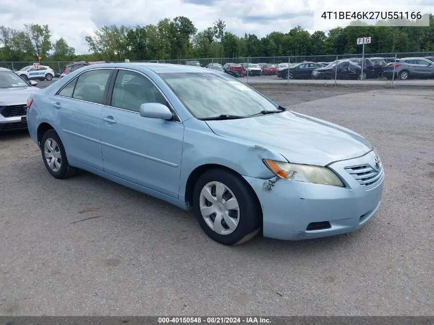 4T1BE46K27U551166 2007 Toyota Camry Le