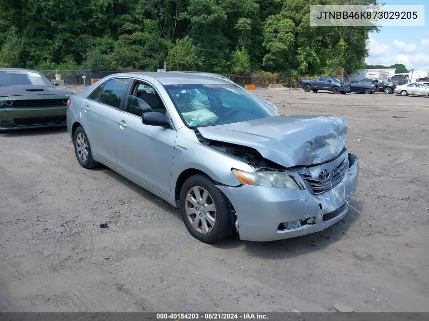 2007 Toyota Camry Hybrid VIN: JTNBB46K873029205 Lot: 40154203