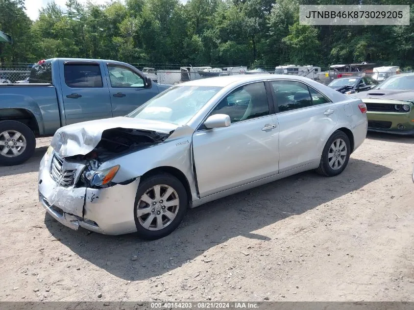 2007 Toyota Camry Hybrid VIN: JTNBB46K873029205 Lot: 40154203