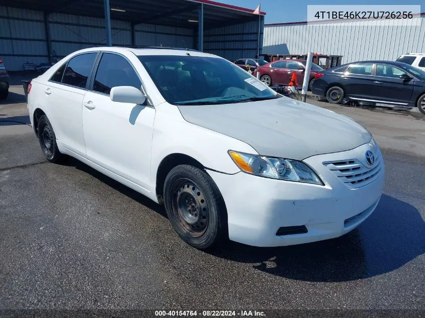 4T1BE46K27U726256 2007 Toyota Camry Le