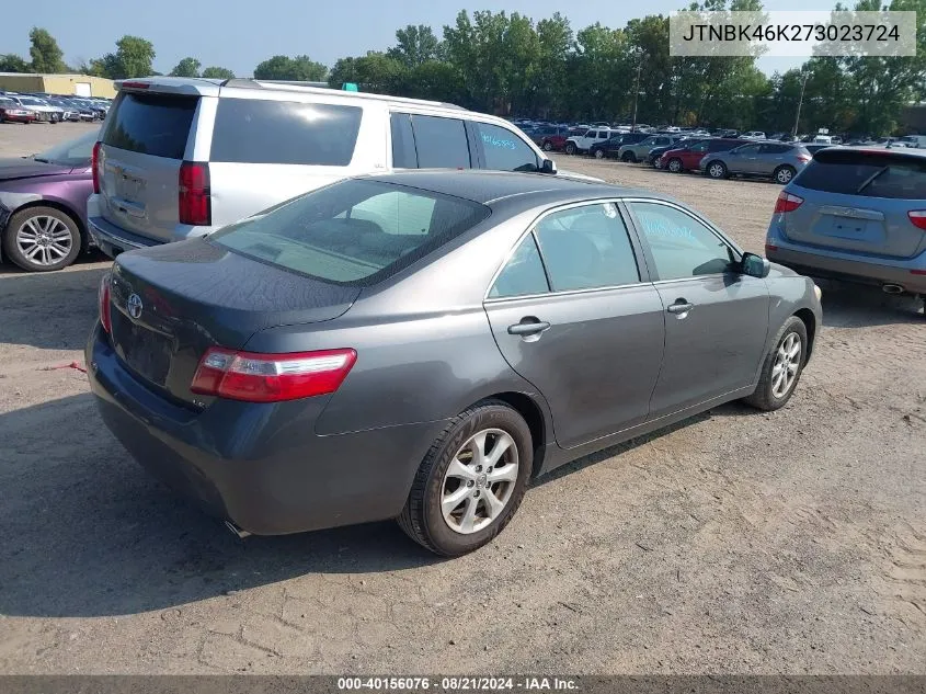 2007 Toyota Camry Le V6 VIN: JTNBK46K273023724 Lot: 40156076