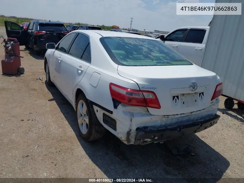 2007 Toyota Camry Le VIN: 4T1BE46K97U662863 Lot: 40159023