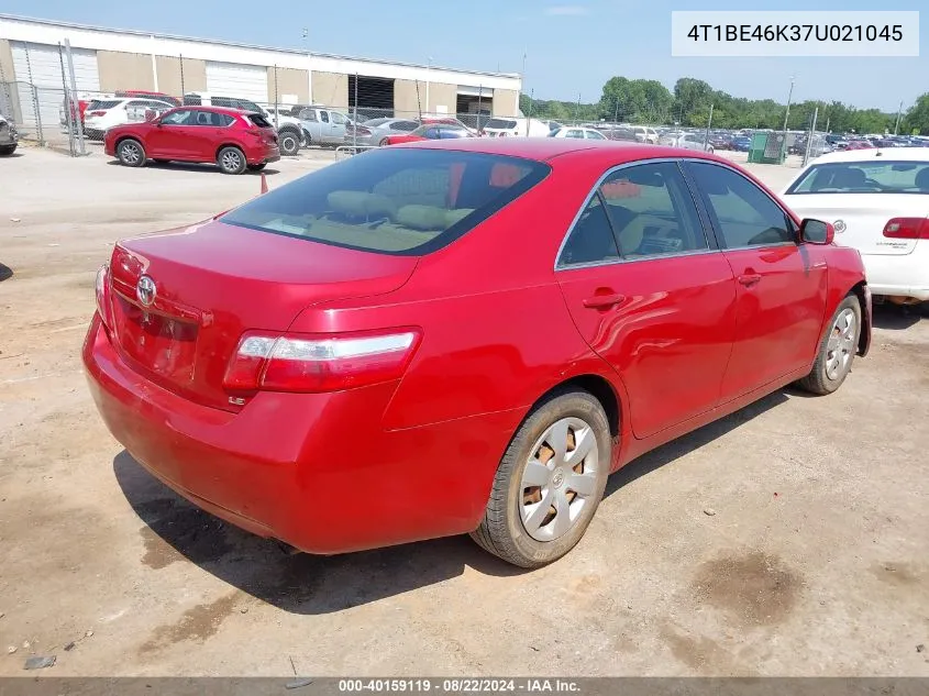 2007 Toyota Camry Le VIN: 4T1BE46K37U021045 Lot: 40159119