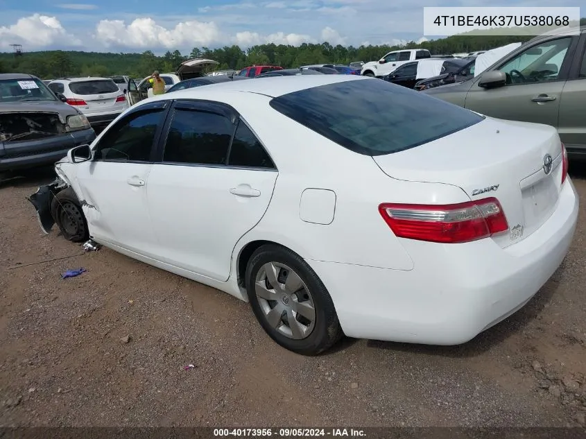 2007 Toyota Camry Le VIN: 4T1BE46K37U538068 Lot: 40173956