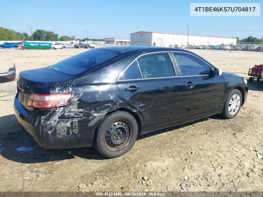 4T1BE46K57U704817 2007 Toyota Camry Ce