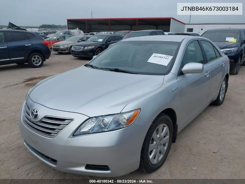 2007 Toyota Camry Hybrid VIN: JTNBB46K673003184 Lot: 40180342