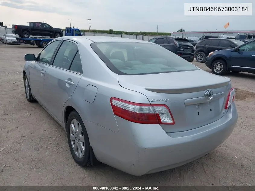 2007 Toyota Camry Hybrid VIN: JTNBB46K673003184 Lot: 40180342