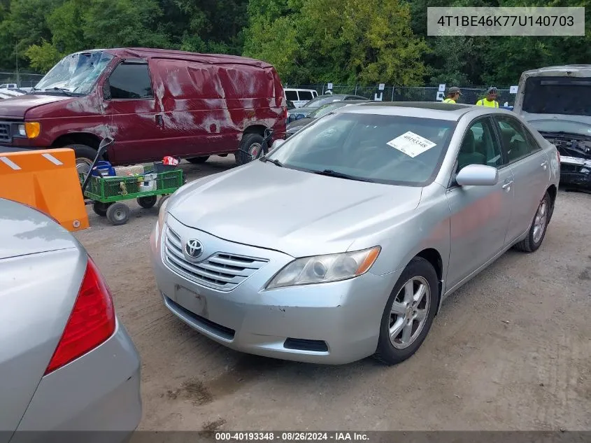 2007 Toyota Camry Le VIN: 4T1BE46K77U140703 Lot: 40193348