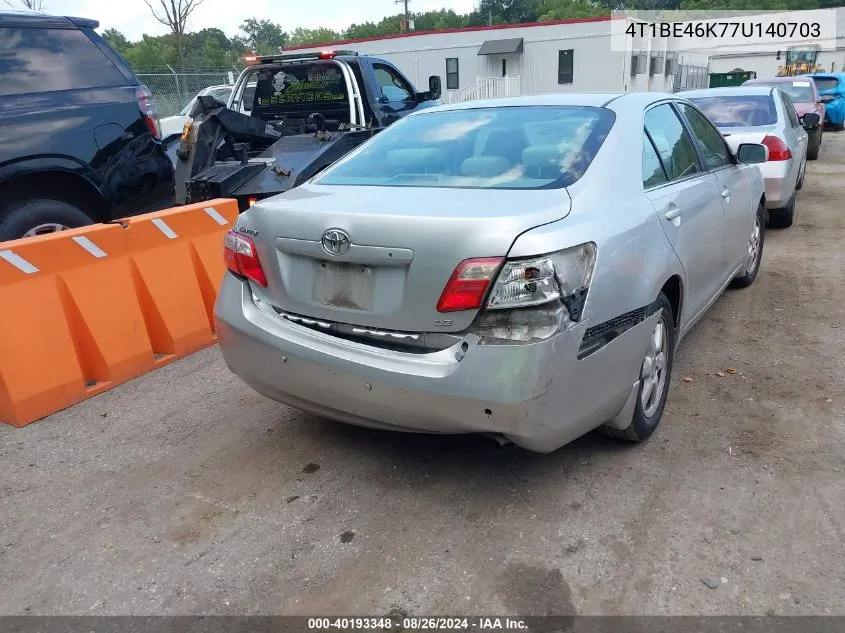 2007 Toyota Camry Le VIN: 4T1BE46K77U140703 Lot: 40193348