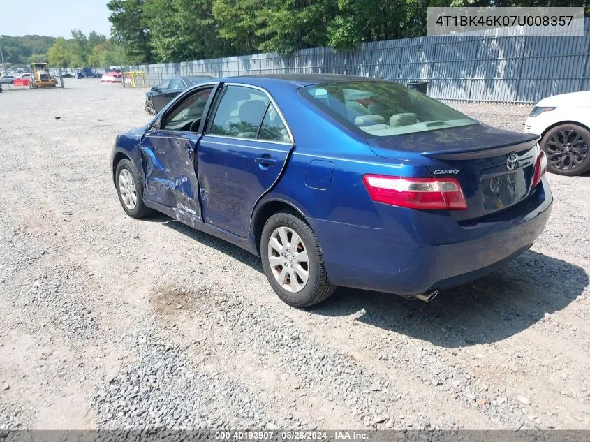 4T1BK46K07U008357 2007 Toyota Camry Xle V6