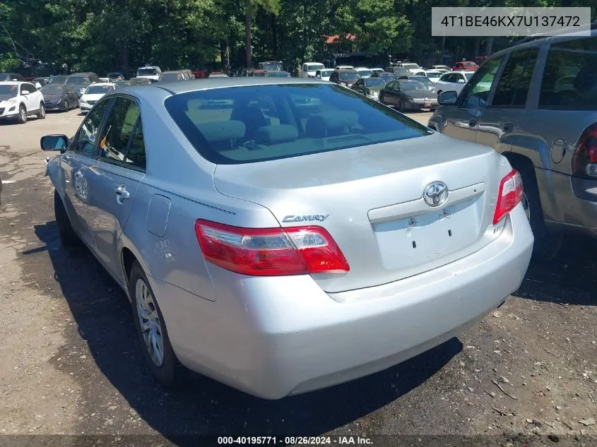 4T1BE46KX7U137472 2007 Toyota Camry Le