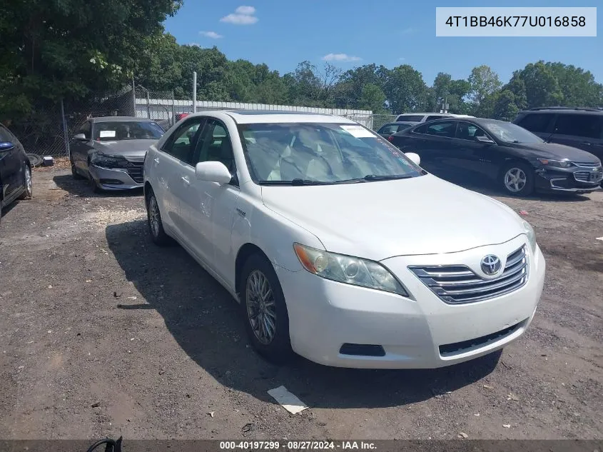 2007 Toyota Camry Hybrid VIN: 4T1BB46K77U016858 Lot: 40197299