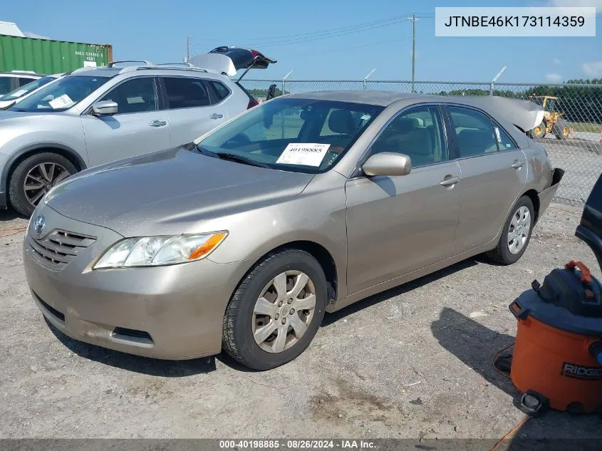 JTNBE46K173114359 2007 Toyota Camry Le