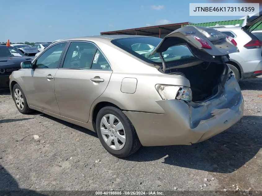 JTNBE46K173114359 2007 Toyota Camry Le