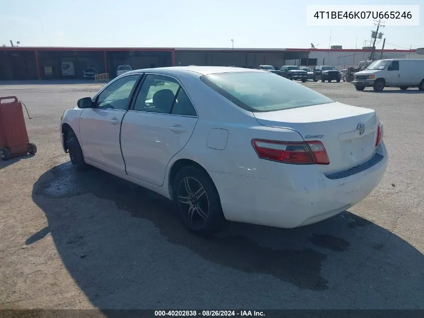 2007 Toyota Camry Le VIN: 4T1BE46K07U665246 Lot: 40202838