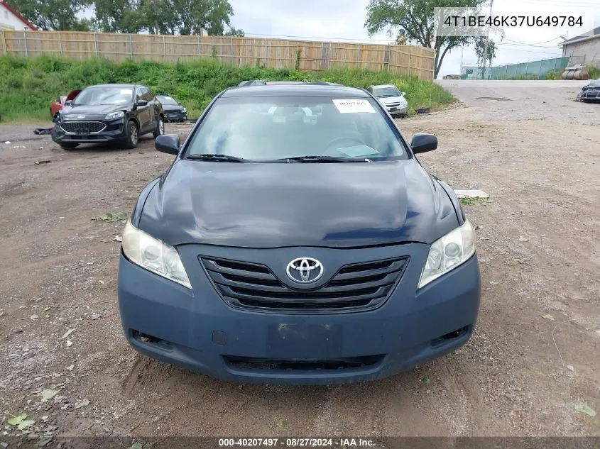 2007 Toyota Camry Le VIN: 4T1BE46K37U649784 Lot: 40207497