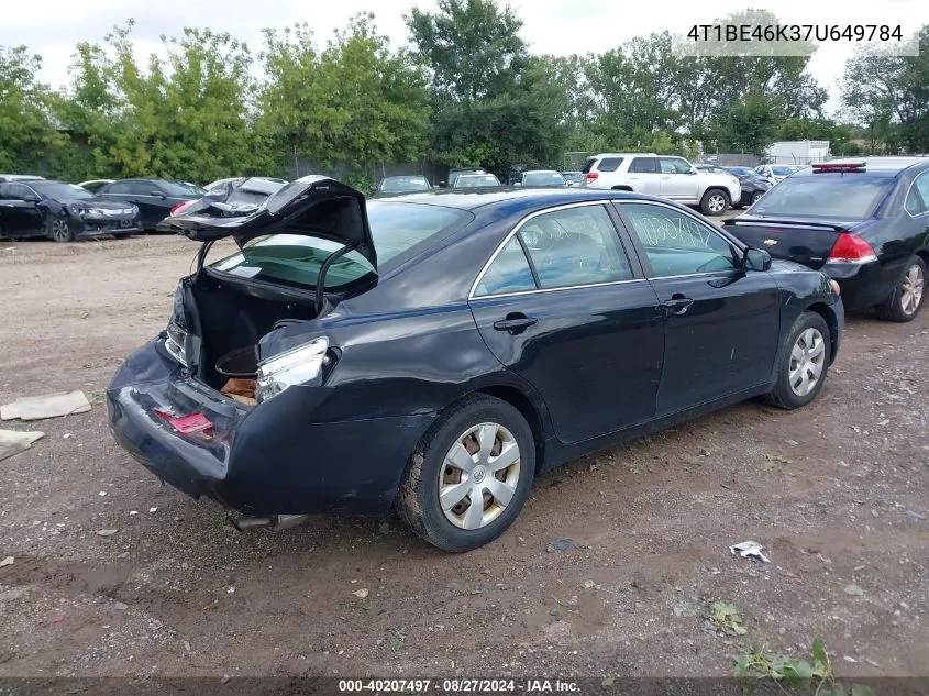 2007 Toyota Camry Le VIN: 4T1BE46K37U649784 Lot: 40207497