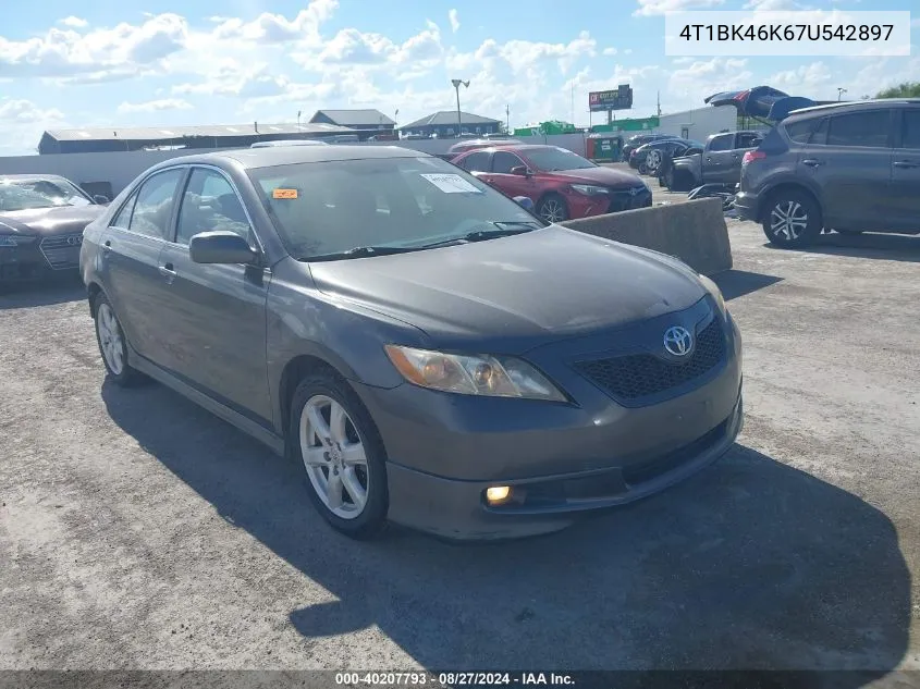 2007 Toyota Camry Se V6 VIN: 4T1BK46K67U542897 Lot: 40207793