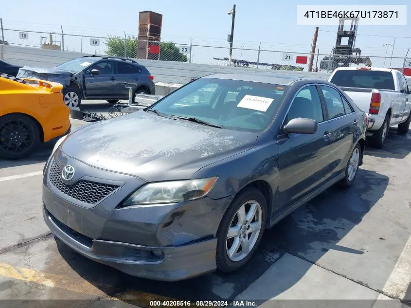 4T1BE46K67U173871 2007 Toyota Camry Se