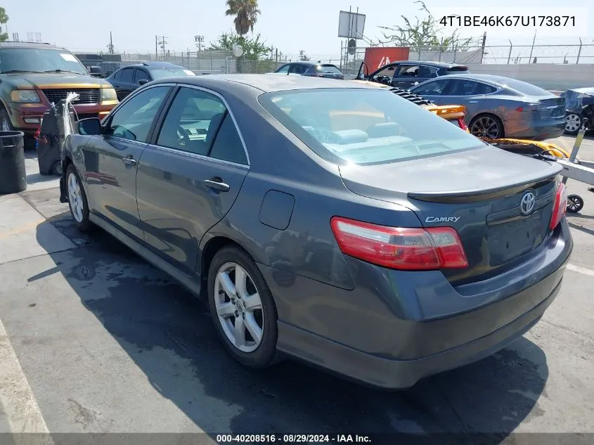 4T1BE46K67U173871 2007 Toyota Camry Se