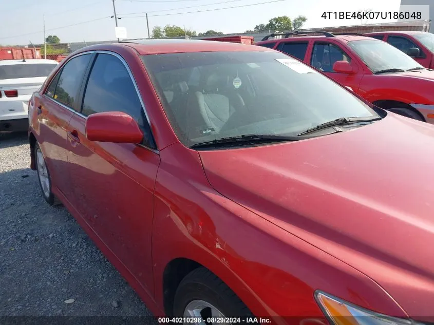 2007 Toyota Camry Se VIN: 4T1BE46K07U186048 Lot: 40210298