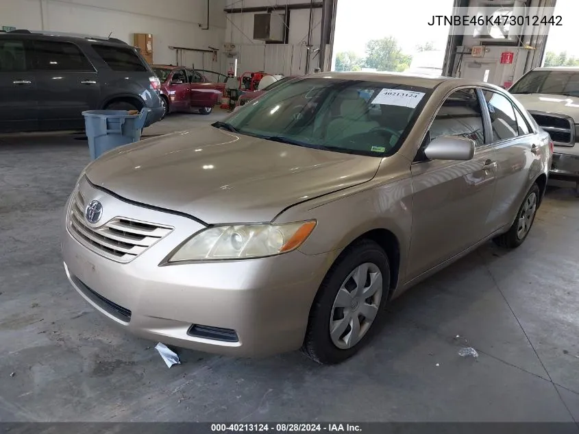 JTNBE46K473012442 2007 Toyota Camry Le