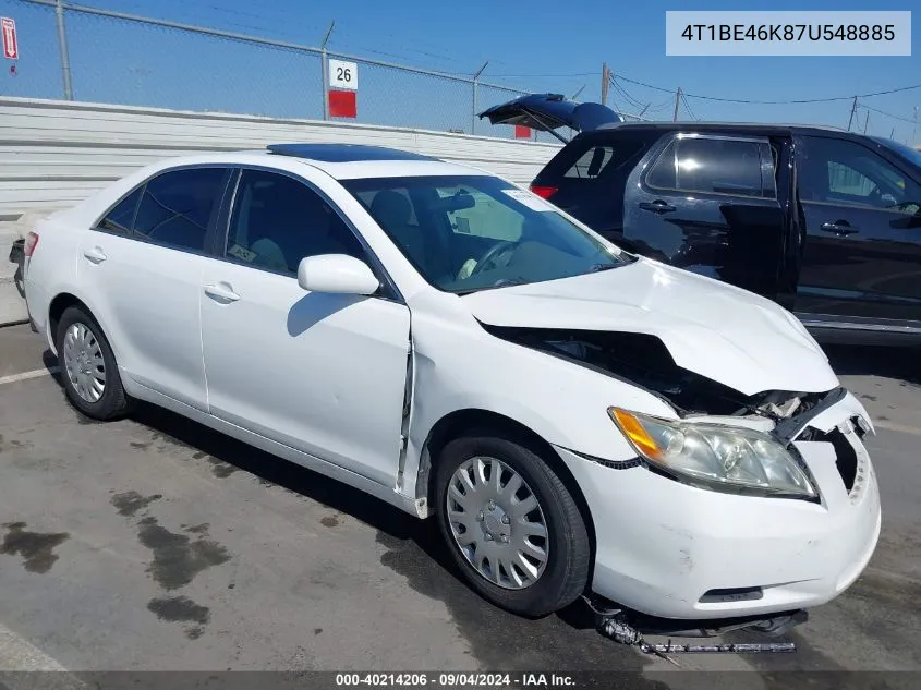 2007 Toyota Camry Le VIN: 4T1BE46K87U548885 Lot: 40214206