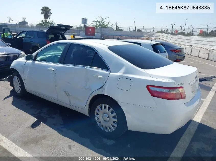 4T1BE46K87U548885 2007 Toyota Camry Le