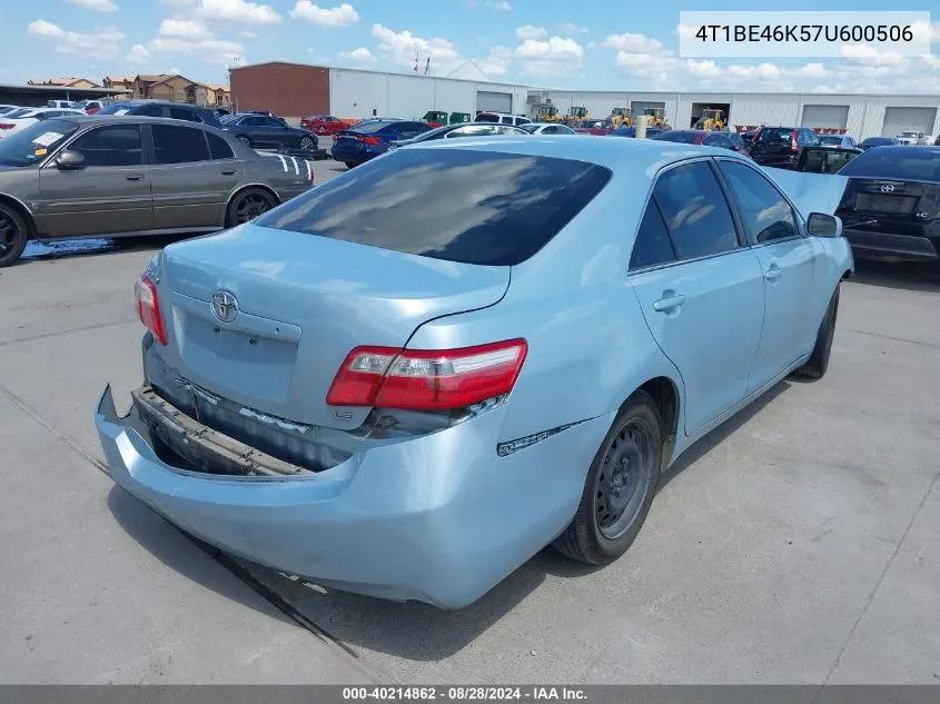 4T1BE46K57U600506 2007 Toyota Camry Le