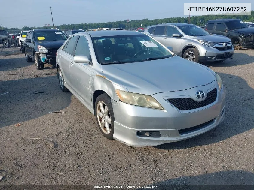 4T1BE46K27U607252 2007 Toyota Camry Se