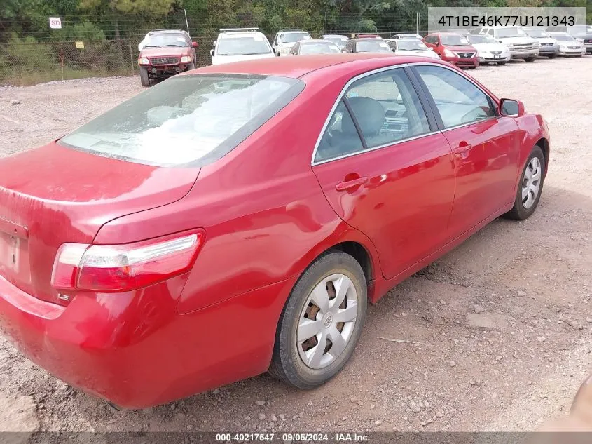 2007 Toyota Camry Le VIN: 4T1BE46K77U121343 Lot: 40217547