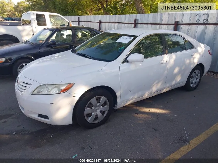 JTNBE46K473005801 2007 Toyota Camry Le