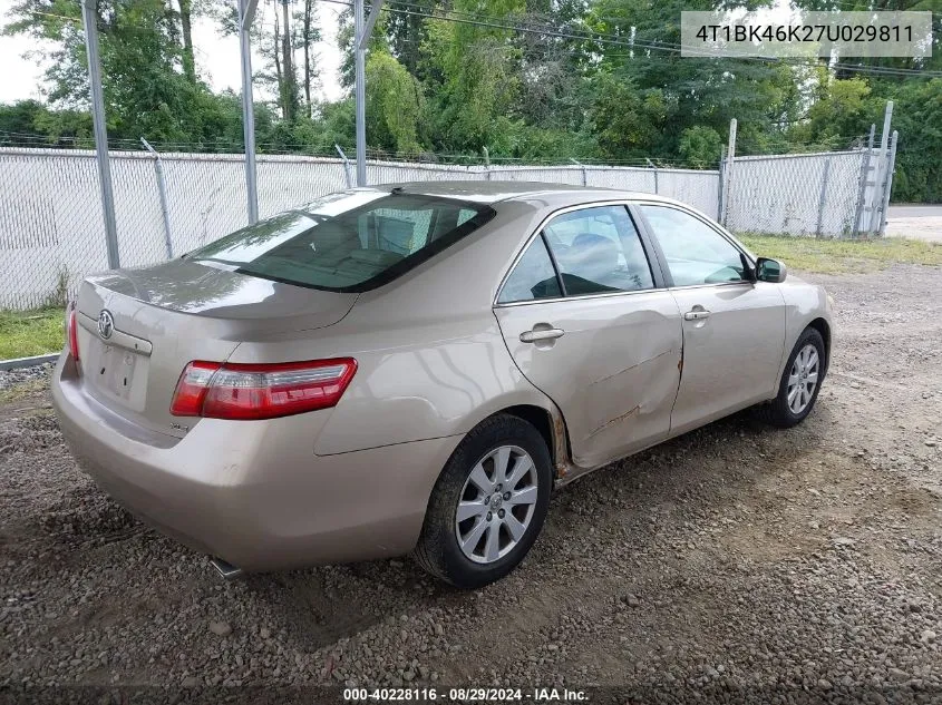 2007 Toyota Camry Xle V6 VIN: 4T1BK46K27U029811 Lot: 40228116