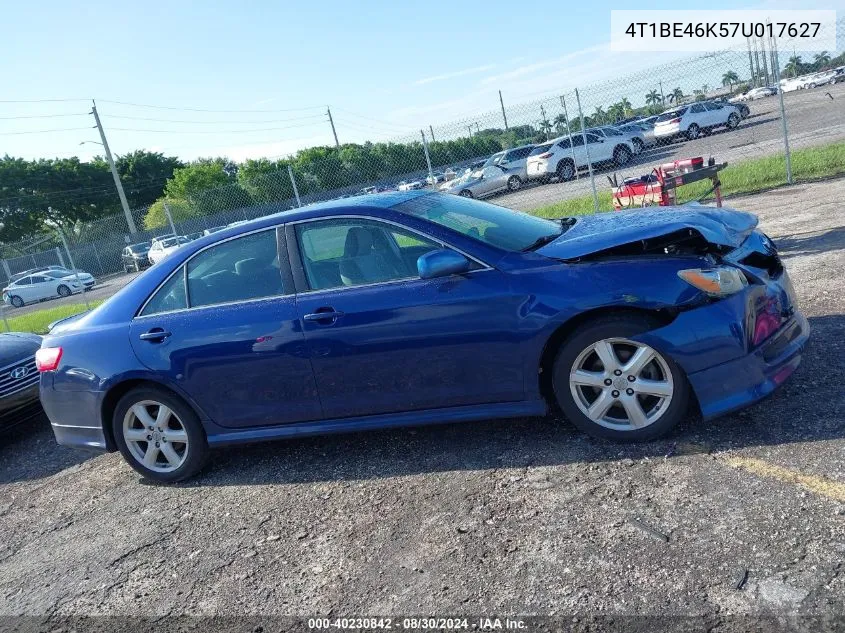 2007 Toyota Camry Se VIN: 4T1BE46K57U017627 Lot: 40230842