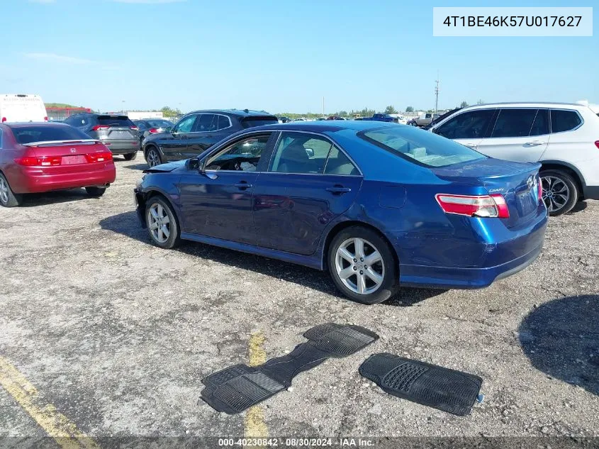 2007 Toyota Camry Se VIN: 4T1BE46K57U017627 Lot: 40230842