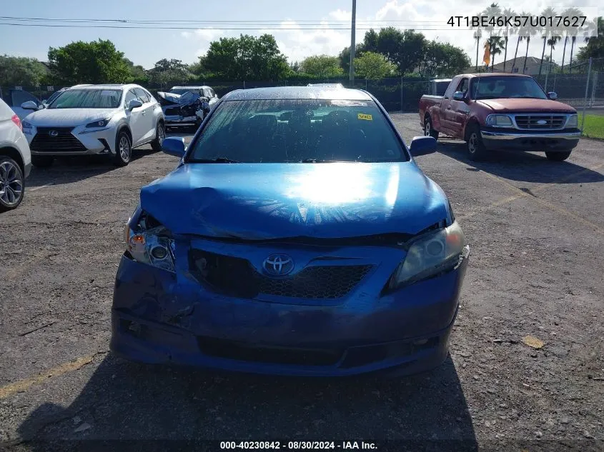 2007 Toyota Camry Se VIN: 4T1BE46K57U017627 Lot: 40230842