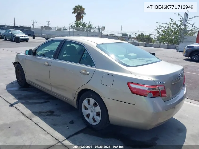 2007 Toyota Camry Le VIN: 4T1BE46K77U712949 Lot: 40230903