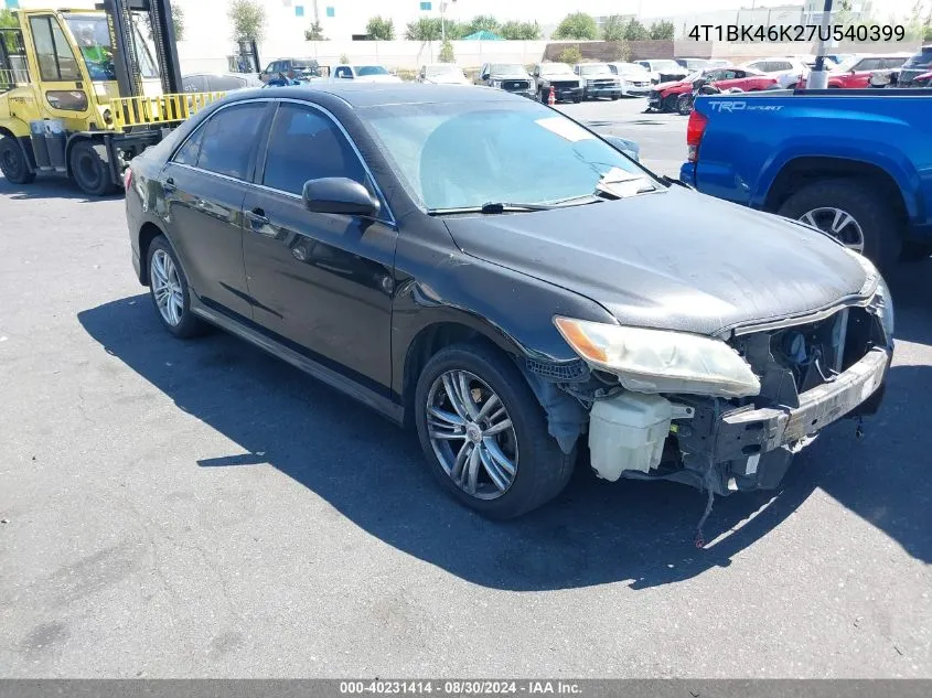 2007 Toyota Camry Se V6 VIN: 4T1BK46K27U540399 Lot: 40231414