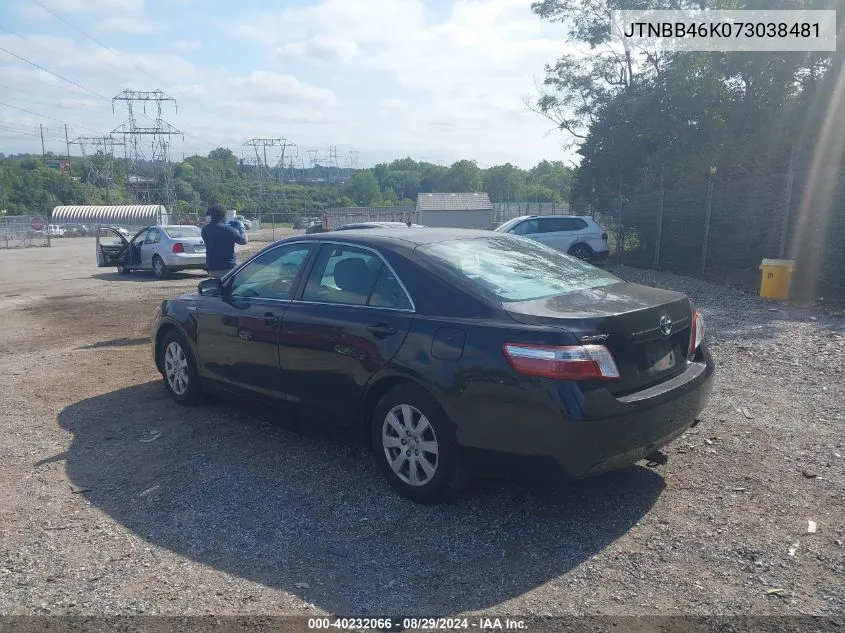 JTNBB46K073038481 2007 Toyota Camry Hybrid