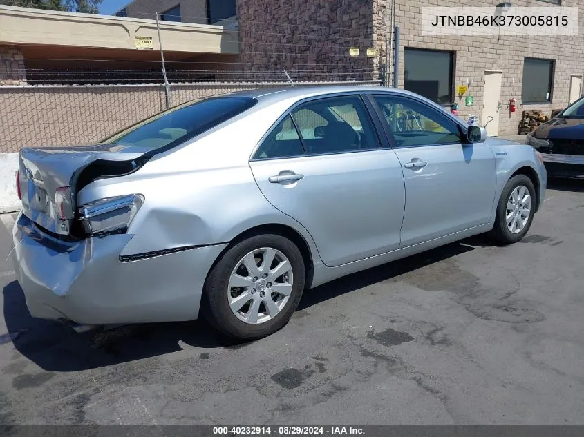 2007 Toyota Camry Hybrid VIN: JTNBB46K373005815 Lot: 40232914