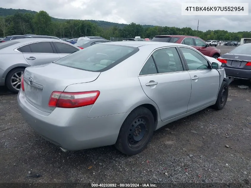 2007 Toyota Camry Le V6 VIN: 4T1BK46K97U552954 Lot: 40233892