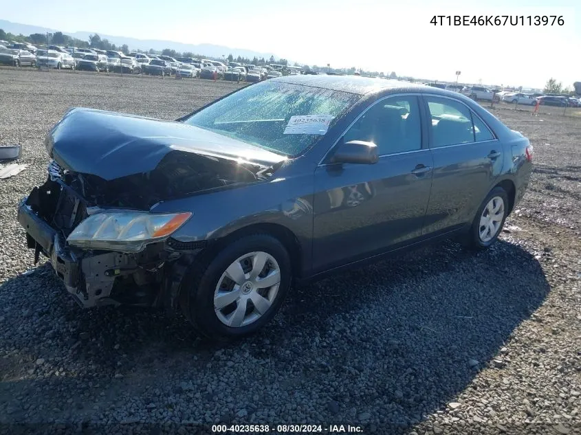 2007 Toyota Camry Le VIN: 4T1BE46K67U113976 Lot: 40235638