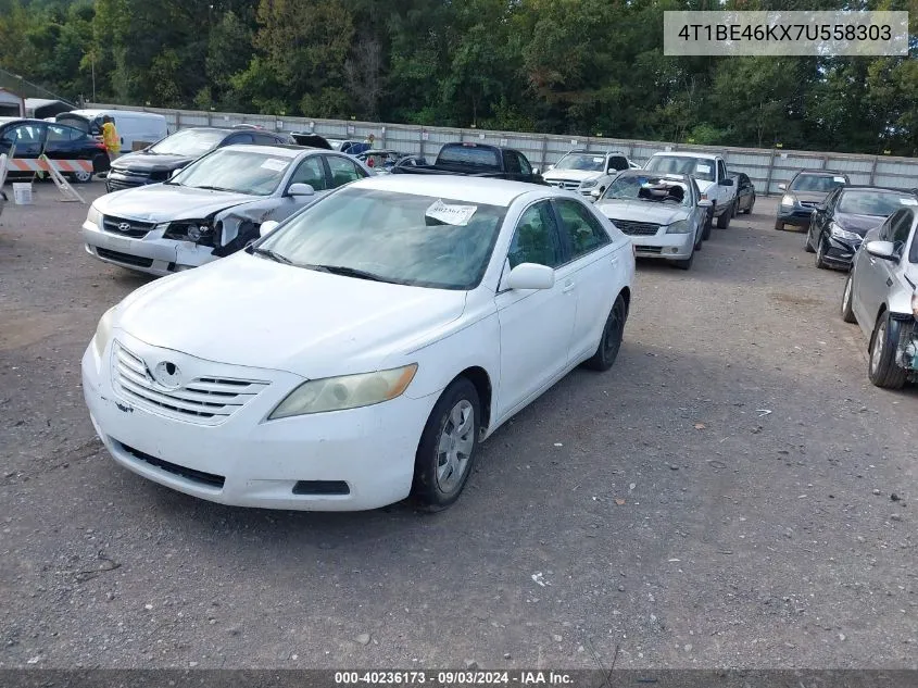 2007 Toyota Camry Le VIN: 4T1BE46KX7U558303 Lot: 40236173