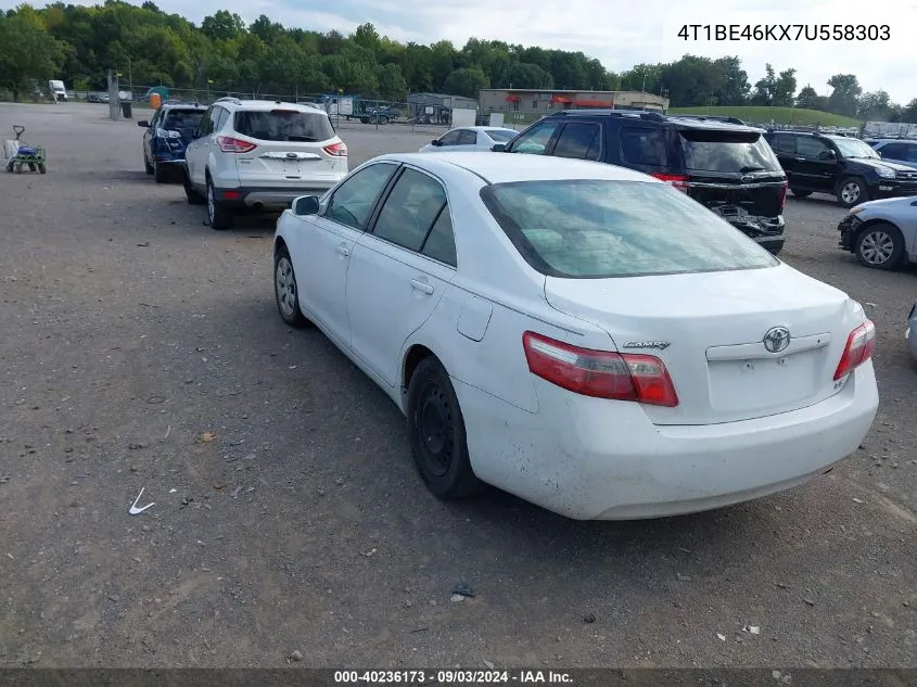 2007 Toyota Camry Le VIN: 4T1BE46KX7U558303 Lot: 40236173