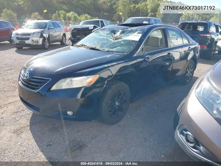 2007 Toyota Camry Xle VIN: JTNBE46KX73017192 Lot: 40241019