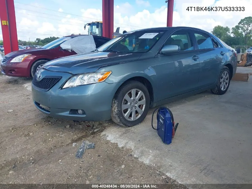 4T1BK46K37U533333 2007 Toyota Camry Xle V6