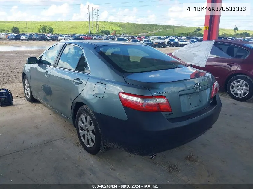 4T1BK46K37U533333 2007 Toyota Camry Xle V6