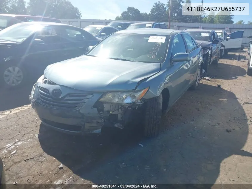 2007 Toyota Camry Le VIN: 4T1BE46K27U655737 Lot: 40251841