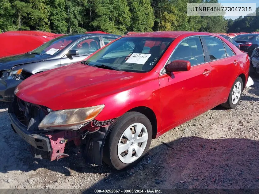 JTNBE46K773047315 2007 Toyota Camry Le