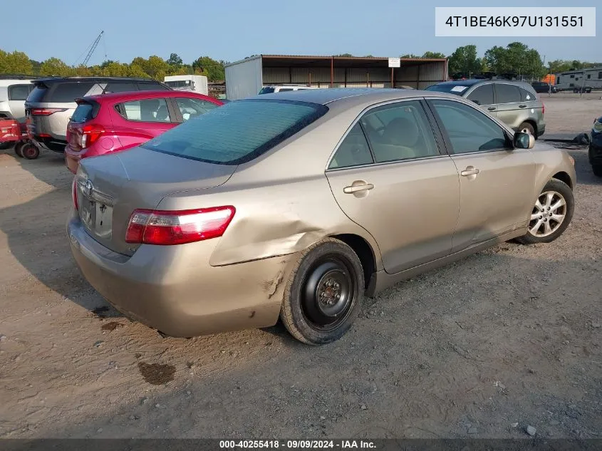 2007 Toyota Camry Le VIN: 4T1BE46K97U131551 Lot: 40255418